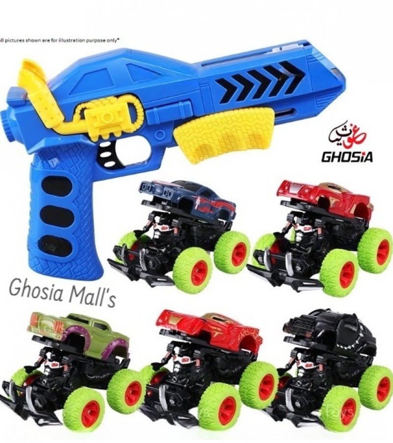 Car Shooter Gun Accelerate The Catapult Toy Gun Car Ejection With a Collision Deformation Toy Car