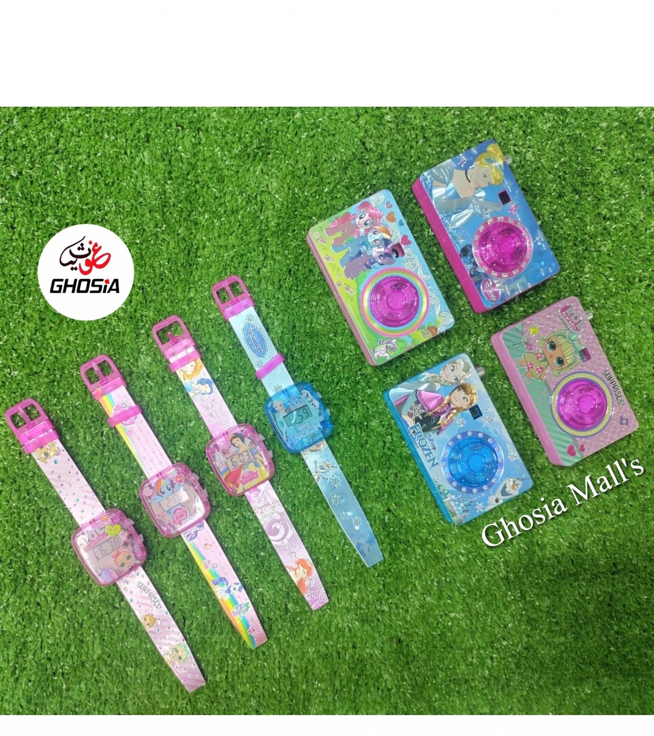 Cartoon Themed Toy Camera And Watch | Kids One Click Camera Toy And Soft Themed Wearable Wrist Watch