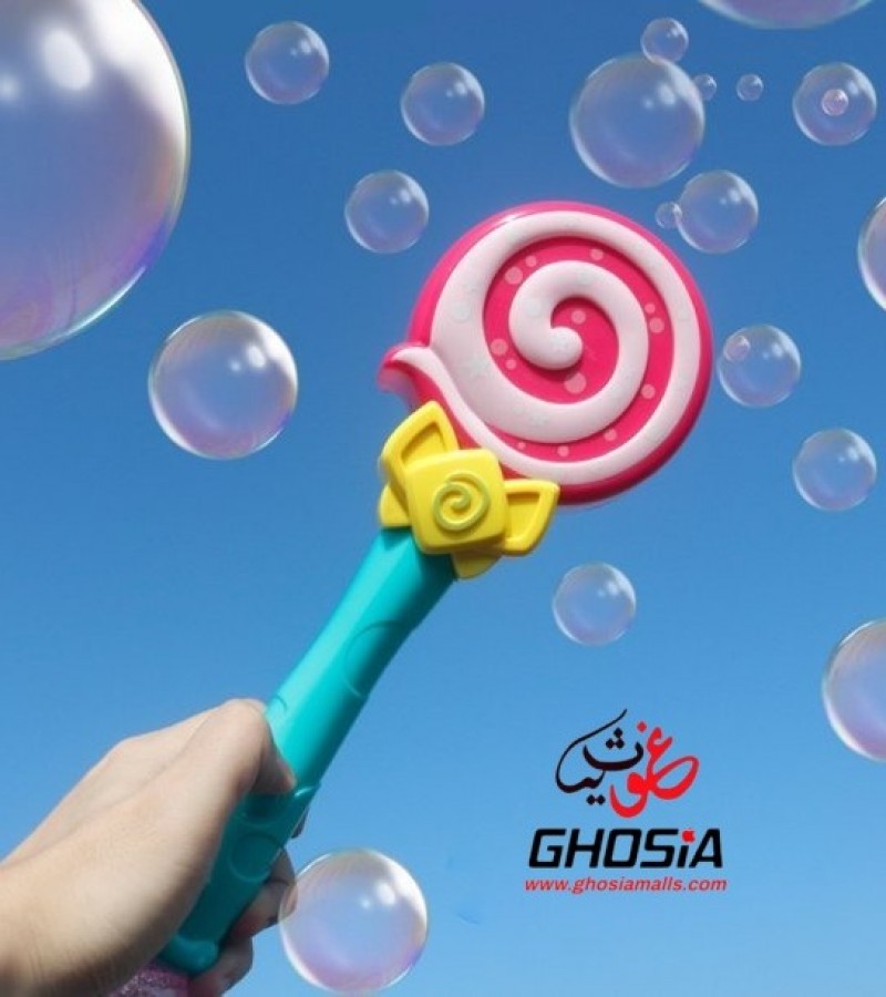 Children flashing lollipop Bubble Water wand Plastic Electric Music Light Up Bubble Machine