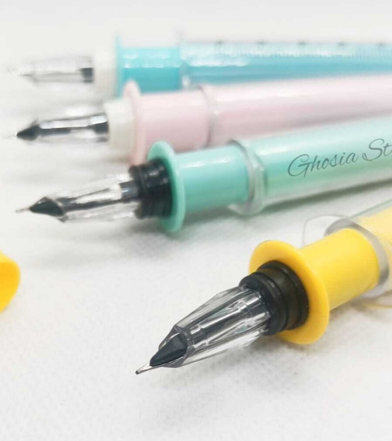 Colorful Syringe Style Fountain Pen With Cartridge Kawaii Pen Injection Fountain Pen