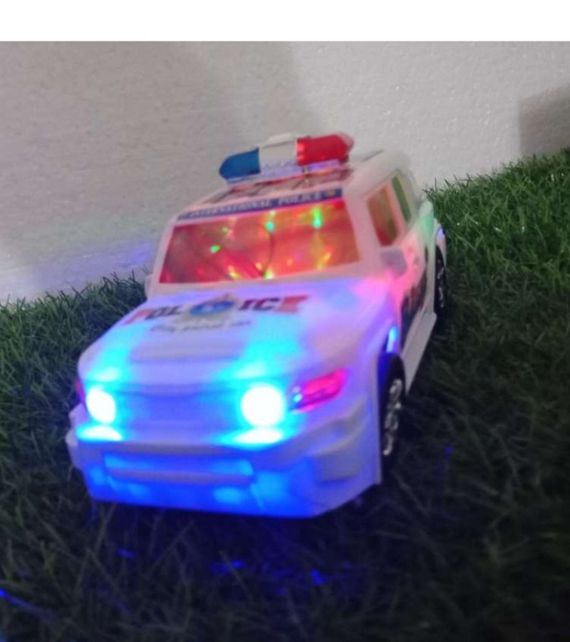 Electric Car_Police Car Model Toy with Flashing Light and Dynamic Music