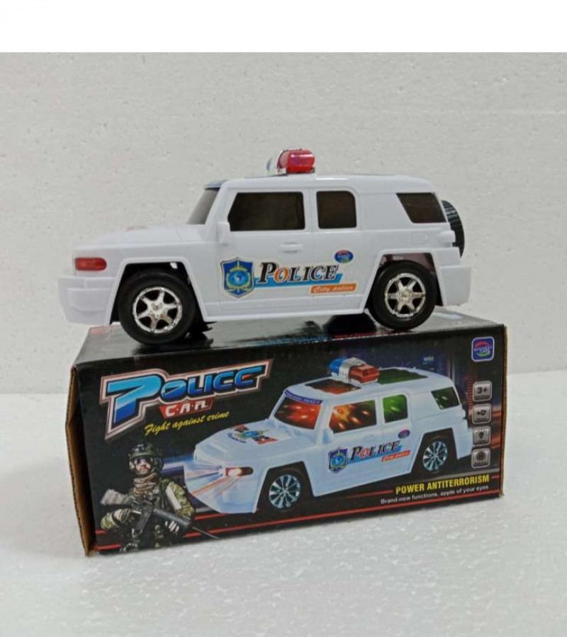 Electric Car_Police Car Model Toy with Flashing Light and Dynamic Music