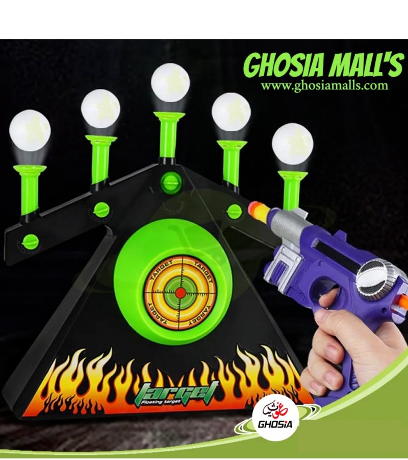 Floating Ball Hover Shoot Game Set For Kids-Glow in Dark Floating Shooting Action Toy Set