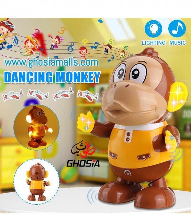 Funny Dancing Electric Musical Toy Colorful LED Light Music Monkey Toy Swing Monkey