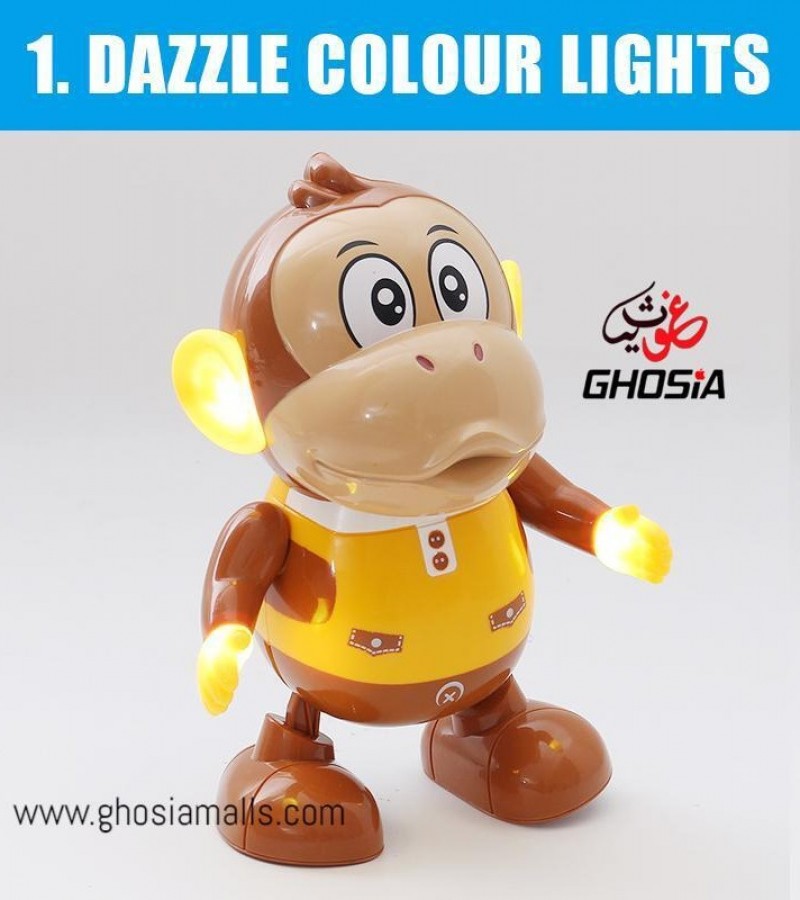 Funny Dancing Electric Musical Toy Colorful LED Light Music Monkey Toy Swing Monkey