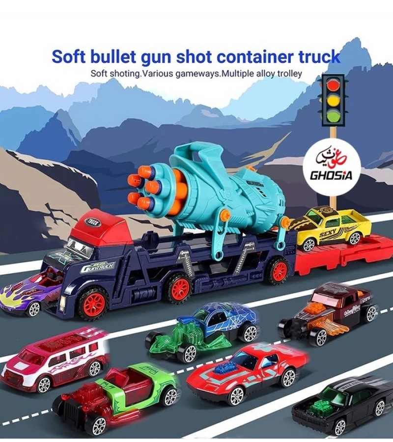 Gatlin Toy Gun Truck 2 in 1 Action Soft Foam Dart Bullet Shooting Game Car Ejection