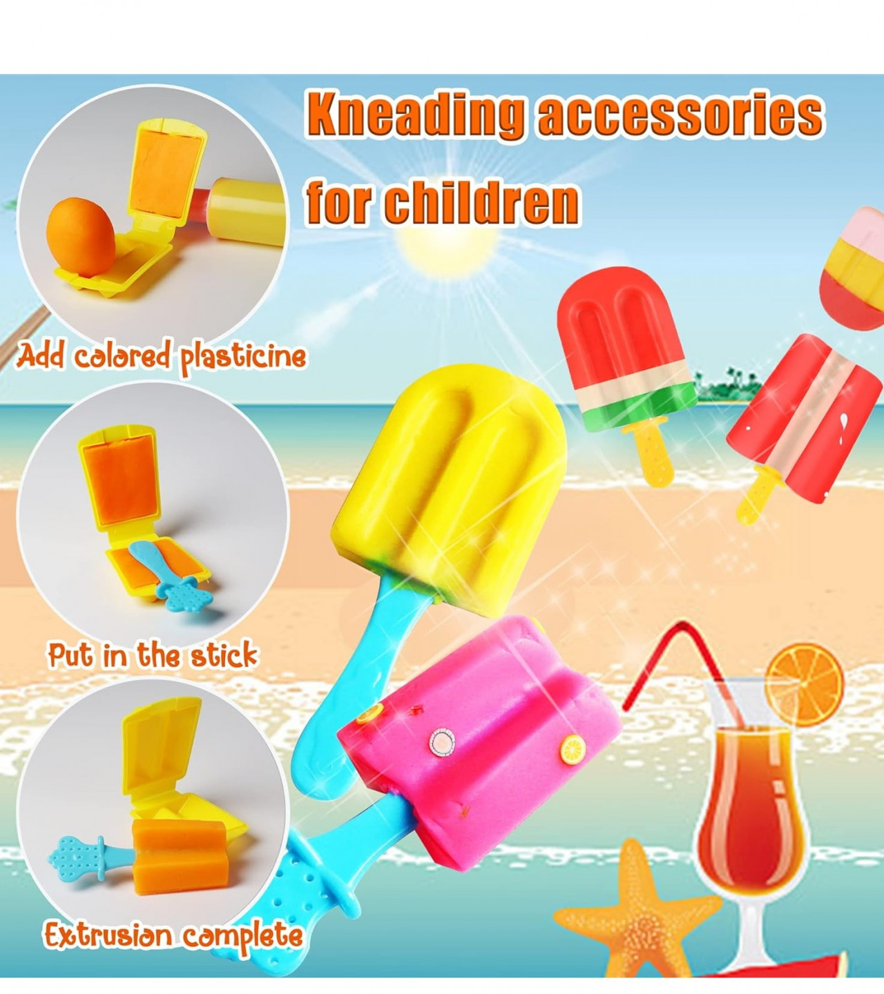 Ice Cream Party DIY Color Ice Cream Machine Fun Modeling Clay Dough Playset