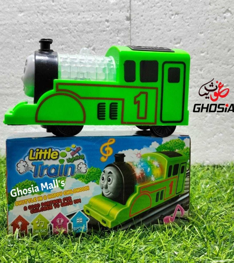Kids Little Toy Train With Colorful Lights & Sounds Bump & Go Play Train