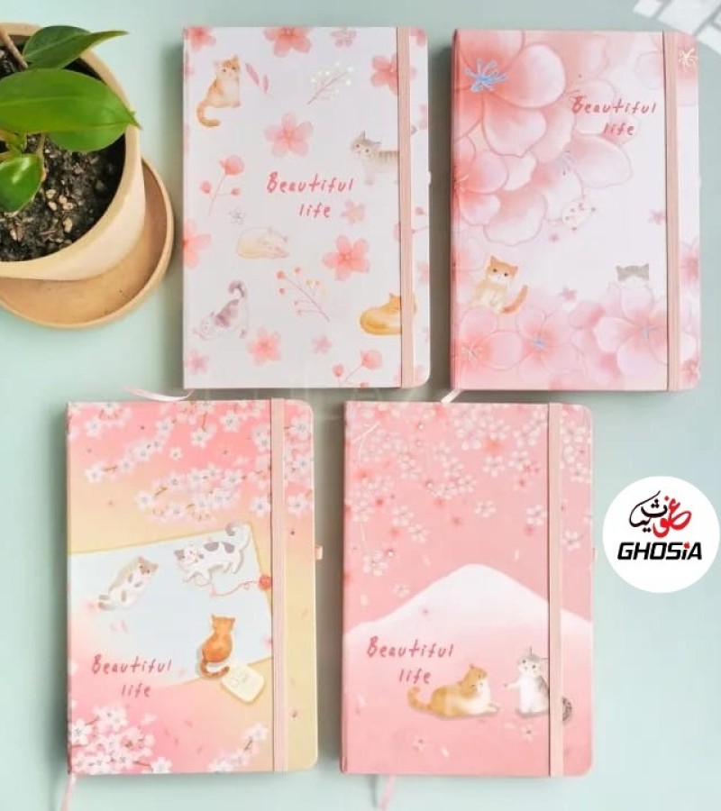 Kitty Theme Soft Colorful Cover Diary Hardcover Notebook Stationery Diary A7 Mini Pocketbook School