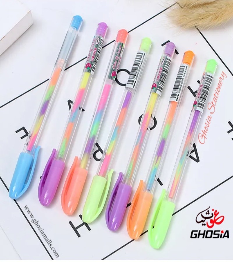 Korean Color Gel Pen Rainbow Highlighter Candy Color Changing Highlighter Pens