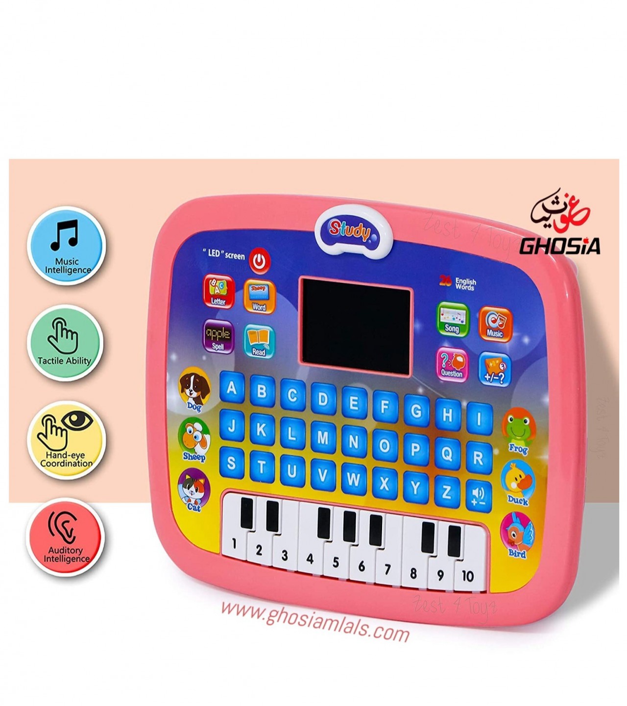 LED Display with Music, Alphabet ABC & 123 Learning Computer for Kids