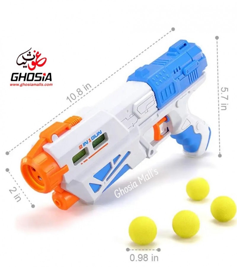 Magic Blaster 2 in 1 Gun with Soft EVA Balls and Water Shooting Toys for Kids