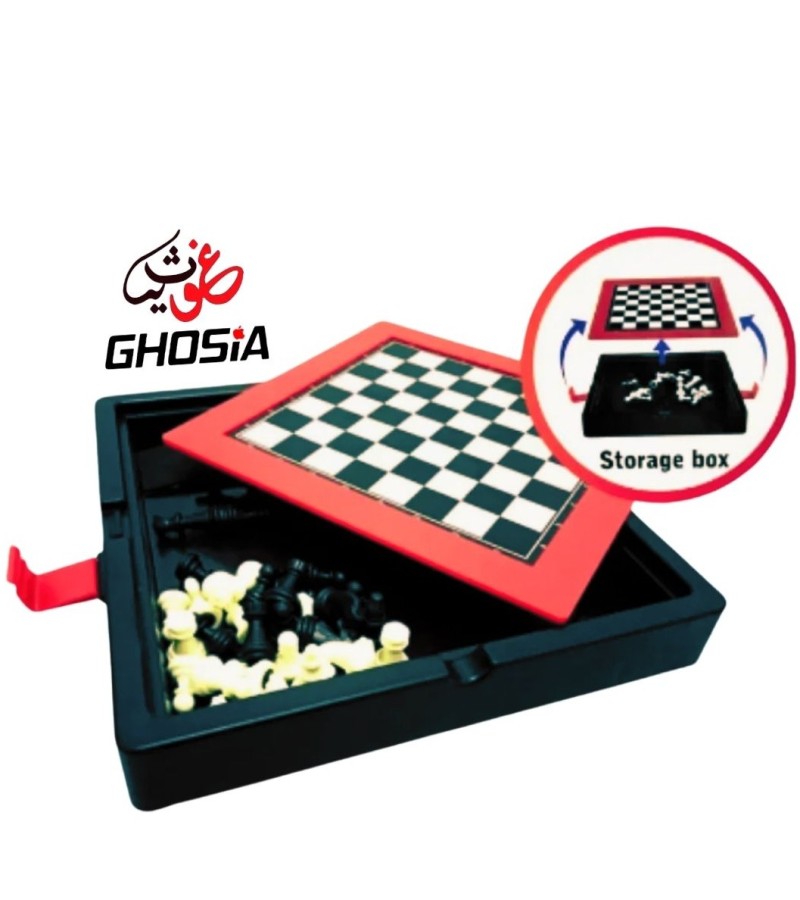 Magnetic Chess Board with Lock Clip and Storage Space For Fun & Learn Education Family Game