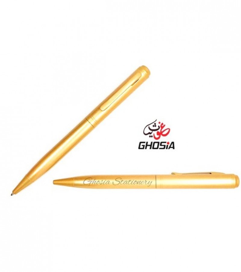 Metallic Body Fancy Pen Set - Pair of 2 Sleek Design Gold Ballpoint Pair Royal Fancy Look Ballpoints