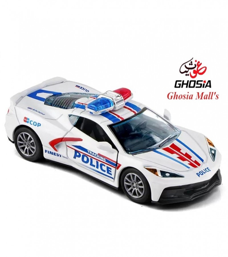 Mini Die cast Police Car Metallic Die cast Car Toy For Kids With Lighting And Sound Effects