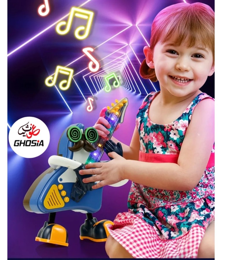 Mr Rock Electric Guitar Music and Lighting Swing Toy, Saxophone Guitar Dance Robot