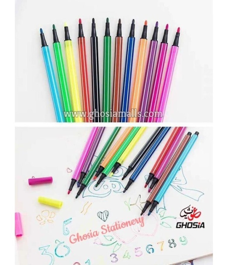Multicolor Markers Set- Watercolor Marker Color Set of 12 markers