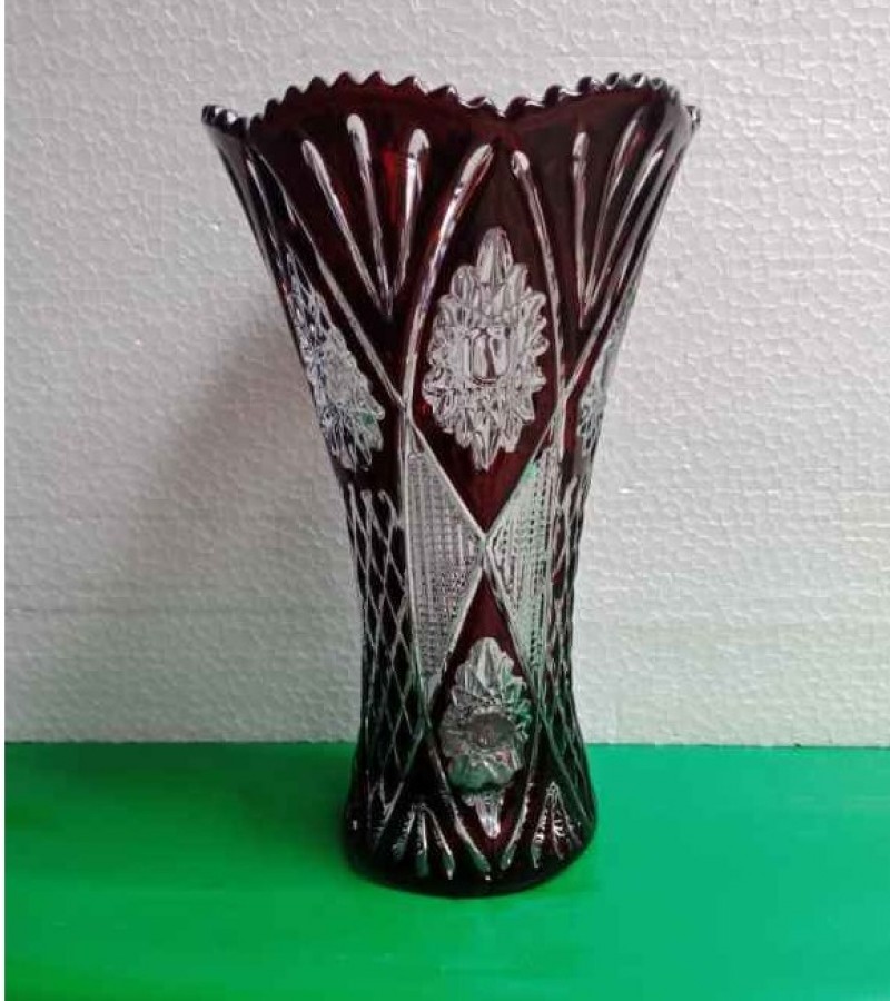 Pair of Crystal Glass Vase Decorative Flower Vase Dark Brown Colo