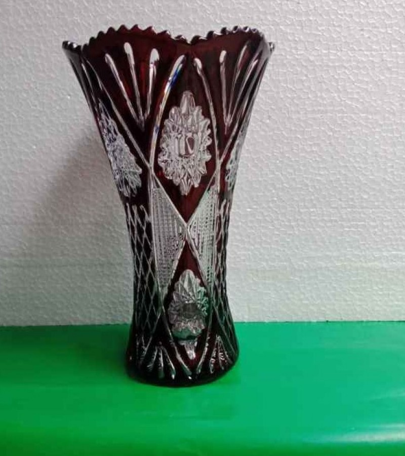 Pair of Crystal Glass Vase Decorative Flower Vase Dark Brown Colo