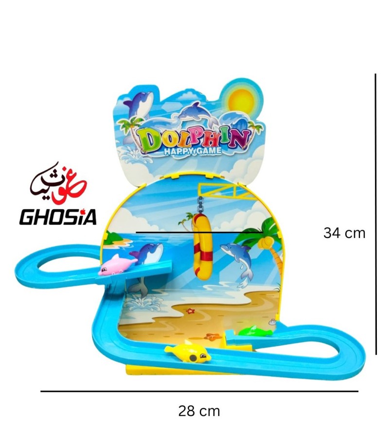 Playful Jumping Dolphin Playset Magnetic Fish DIY Track Set with Cheerful Music & Colorful Fish