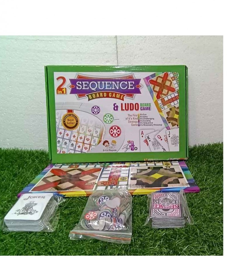 Sequence Game with Folding Board, Cards and Chips , Sequence Strategy 2 in one Board Game