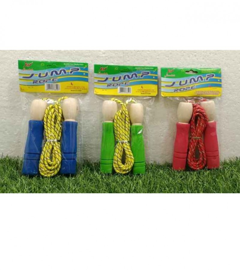 Skipping Rope of Wooden Handle Random Color Fitness Equipment