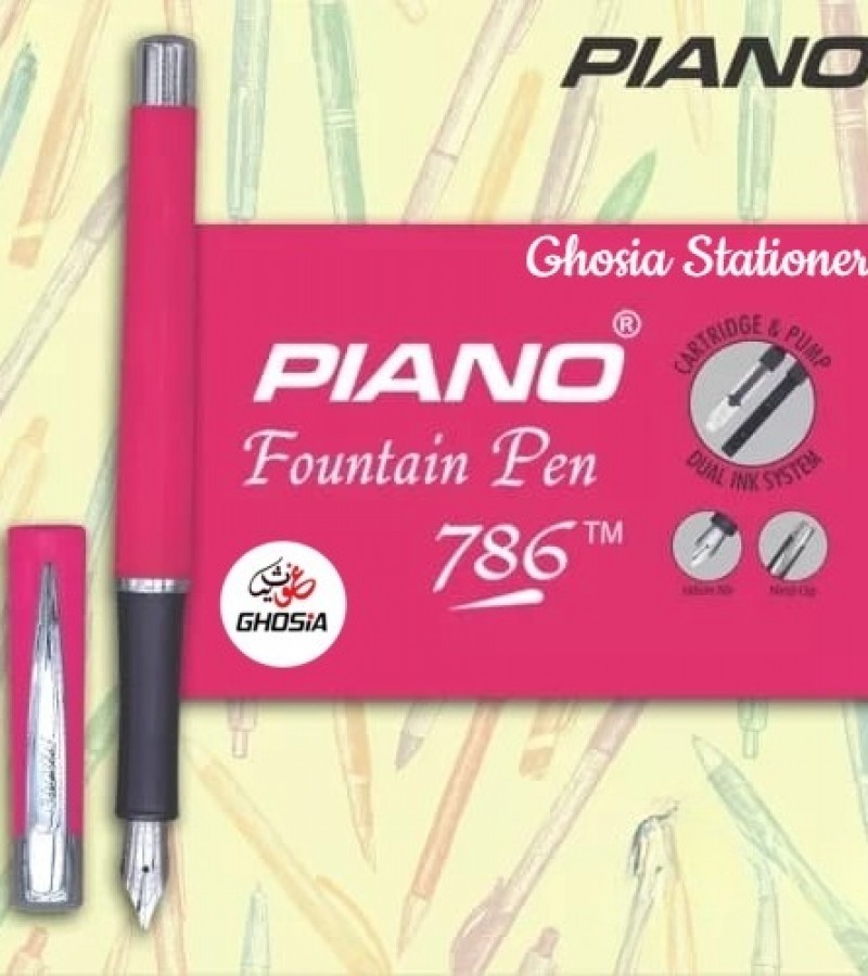 Slim Body Multicolor Piano Fountain Pen-786 ( Pack of 3 )
