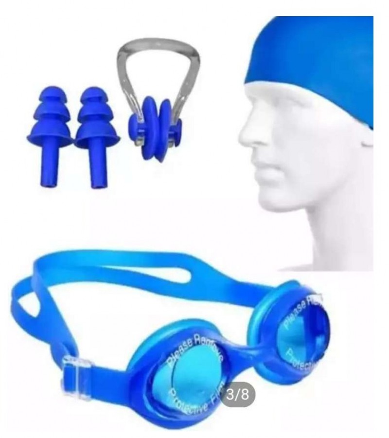 Swimming All in One Pack of Goggles & Anti-Fog Pool Glasses Cap