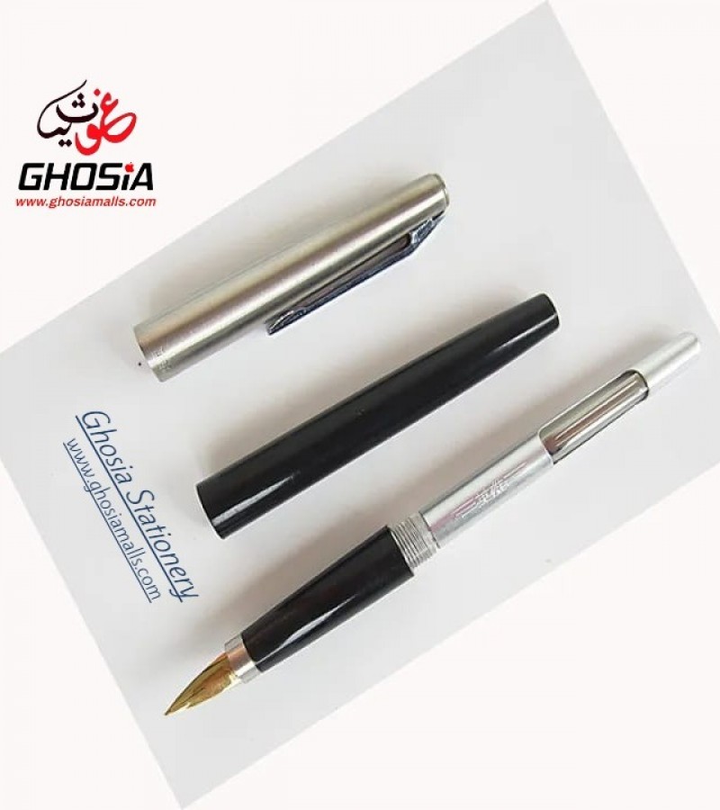 Vintage Bahadur 443 Fountain Pen Iridium Nib Sharp Thin Metal Pen Writing Stationery (Set of 3)