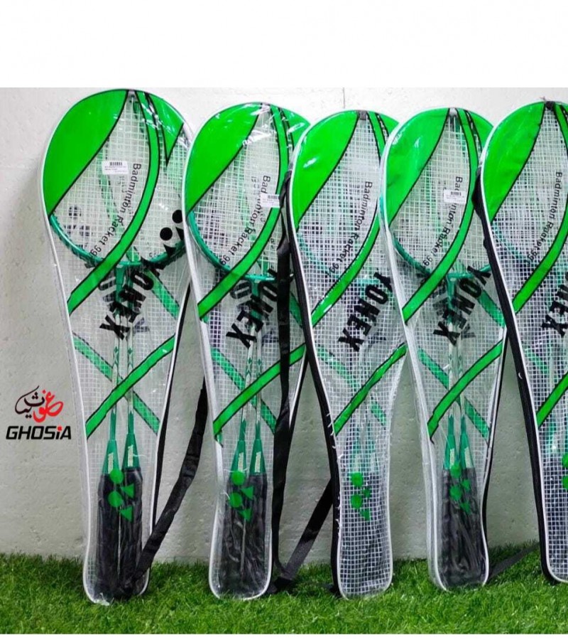 Yonex Head Green Rackets Pair With Beautiful Cover Bag- 991
