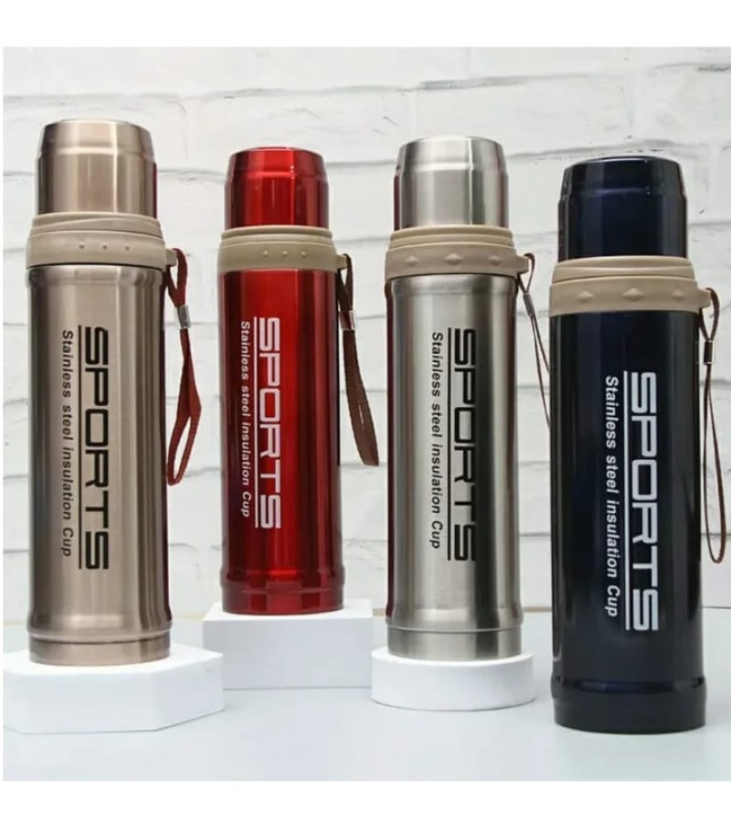 Sports Vacuum Flask Water Bottle 750ml Stainless Steel- Hot and Cold Thermos