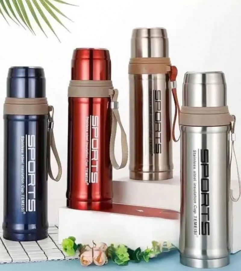 Sports Vacuum Flask Water Bottle 750ml Stainless Steel- Hot and Cold Thermos