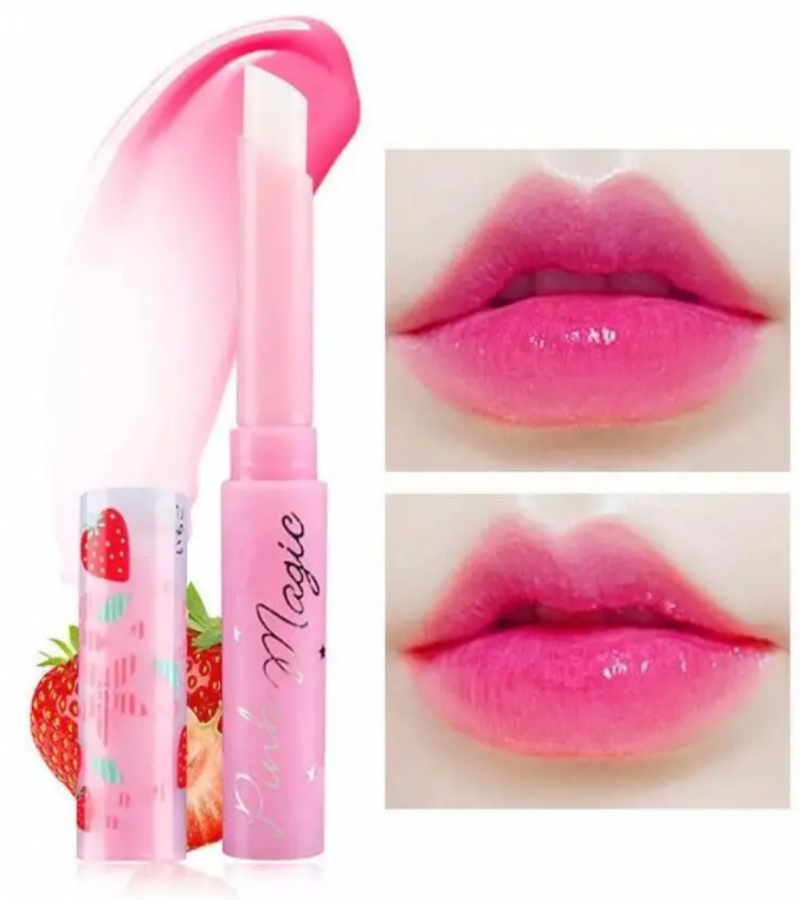 5 pcs Pink Magic Strawberry Lip Balm Color Transforming Lip Balm