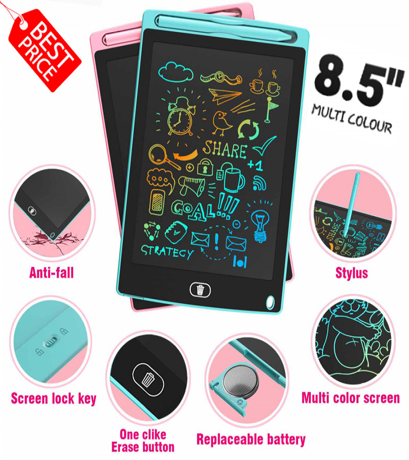8.5 Inch LCD Writing Tablet with Reusable Magic Book 4Magic Books 1Magic Pen 10Refills 1Grip Sank Montessori Practice Copy Books