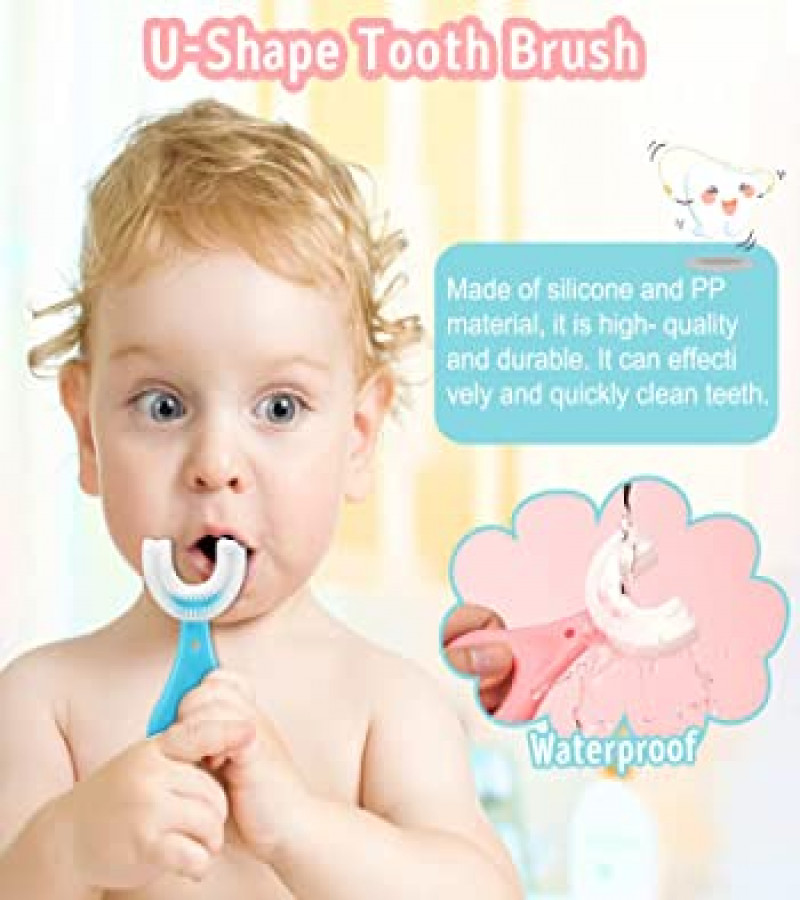 Child teeth brush, Baby Toothbrush Children's Teeth Cleaning Brush Kids U-Shaped Toothbrush For Children Mouth Oral Cleaning Brush