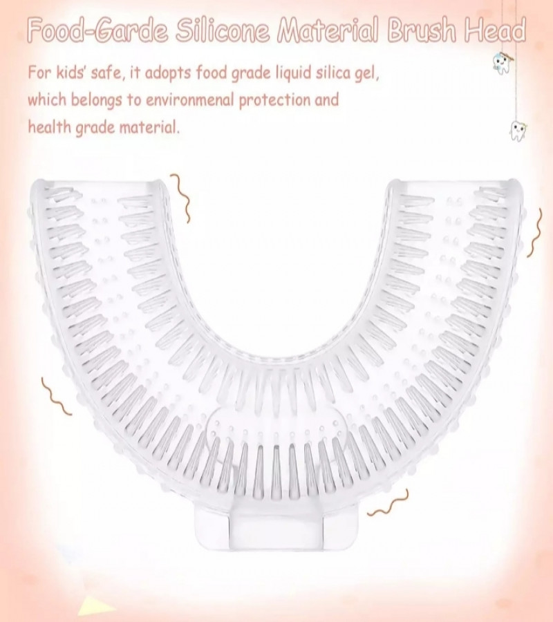 Child teeth brush, Baby Toothbrush Children's Teeth Cleaning Brush Kids U-Shaped Toothbrush For Children Mouth Oral Cleaning Brush