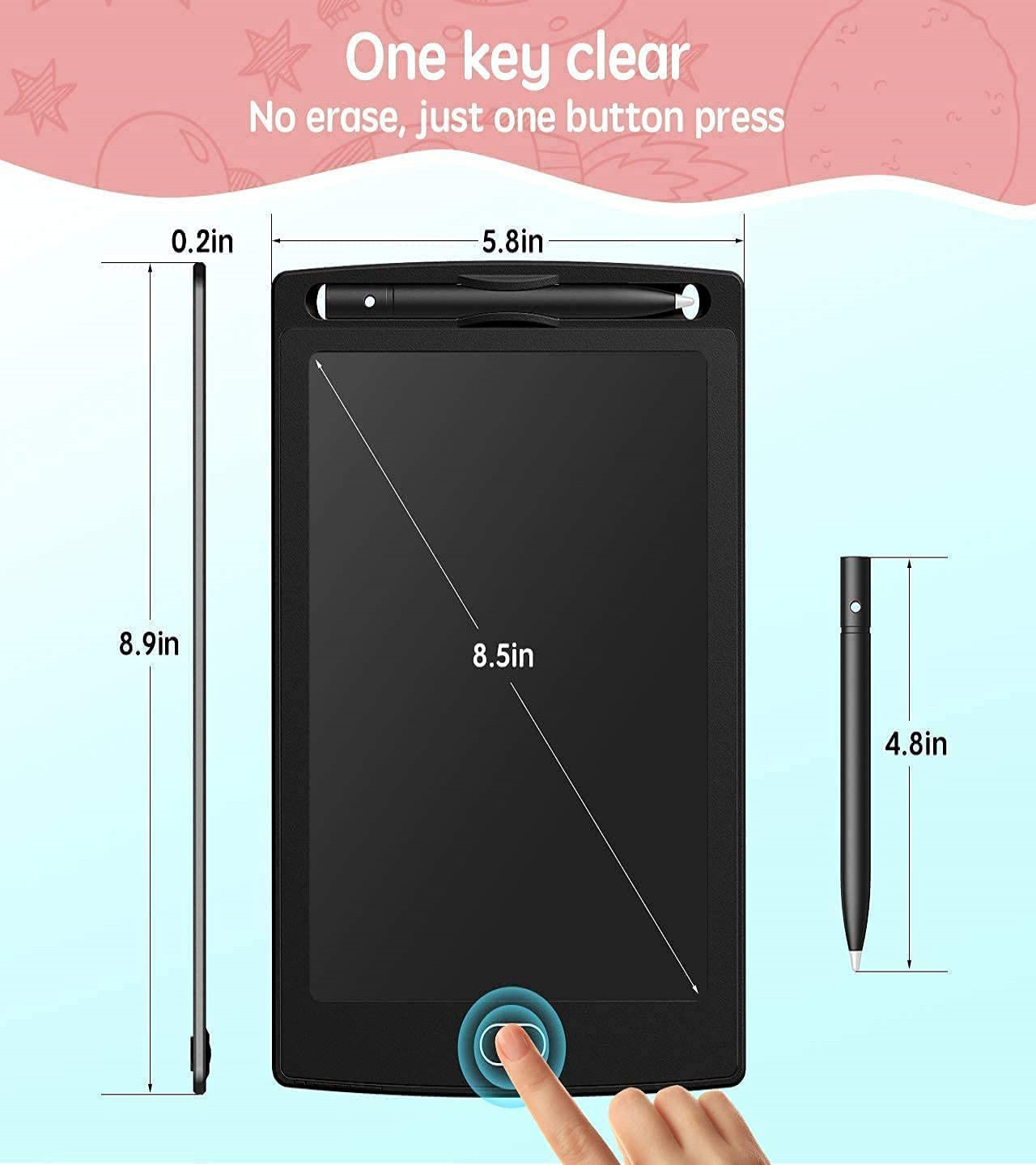 Hot Selling LCD Writing Tablet for Kids, 8.5 inch Tablet for Kids Doodle & Scribble Boards with Protect Cover