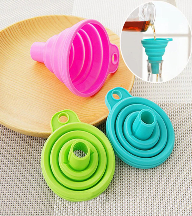 Mini Silicone Foldable Funnel Hopper Collapsible Style Portable Easy to Use