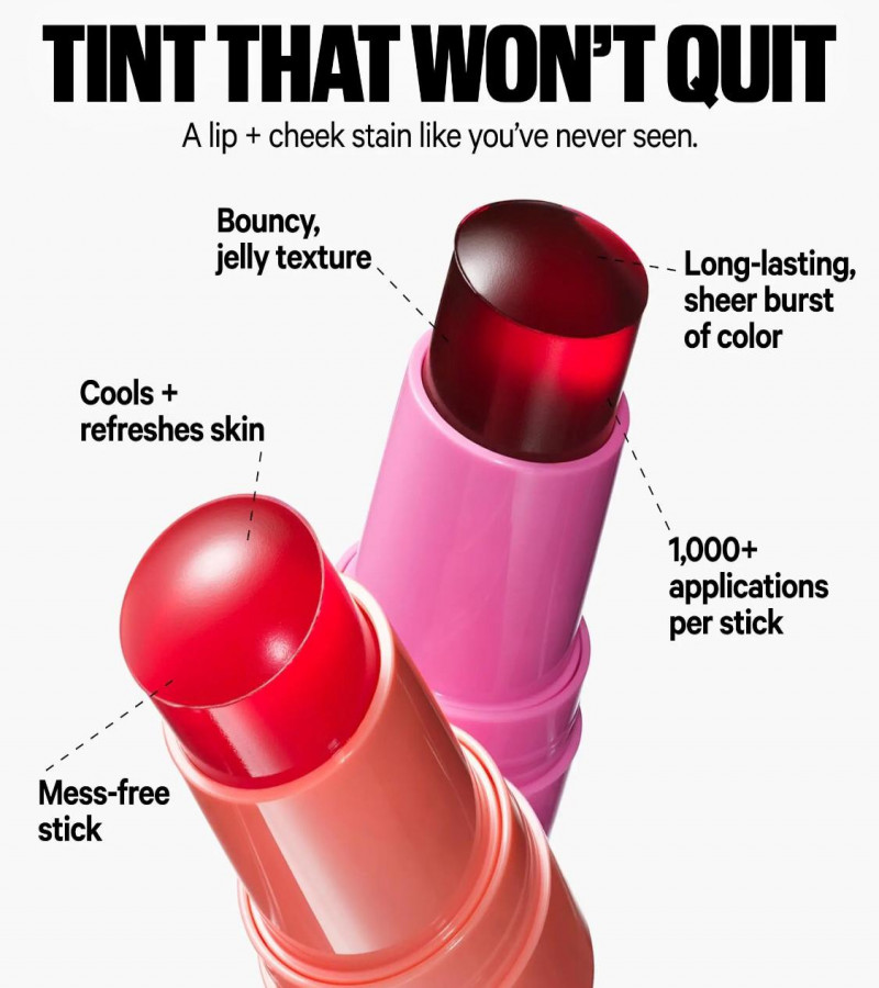 Pack of 04 Cheek Lip Tinted Moistured Blush Stick Eyes Cheek Lip Brighten Cream Water Jelly Tint Stick Matte Contour Makeup