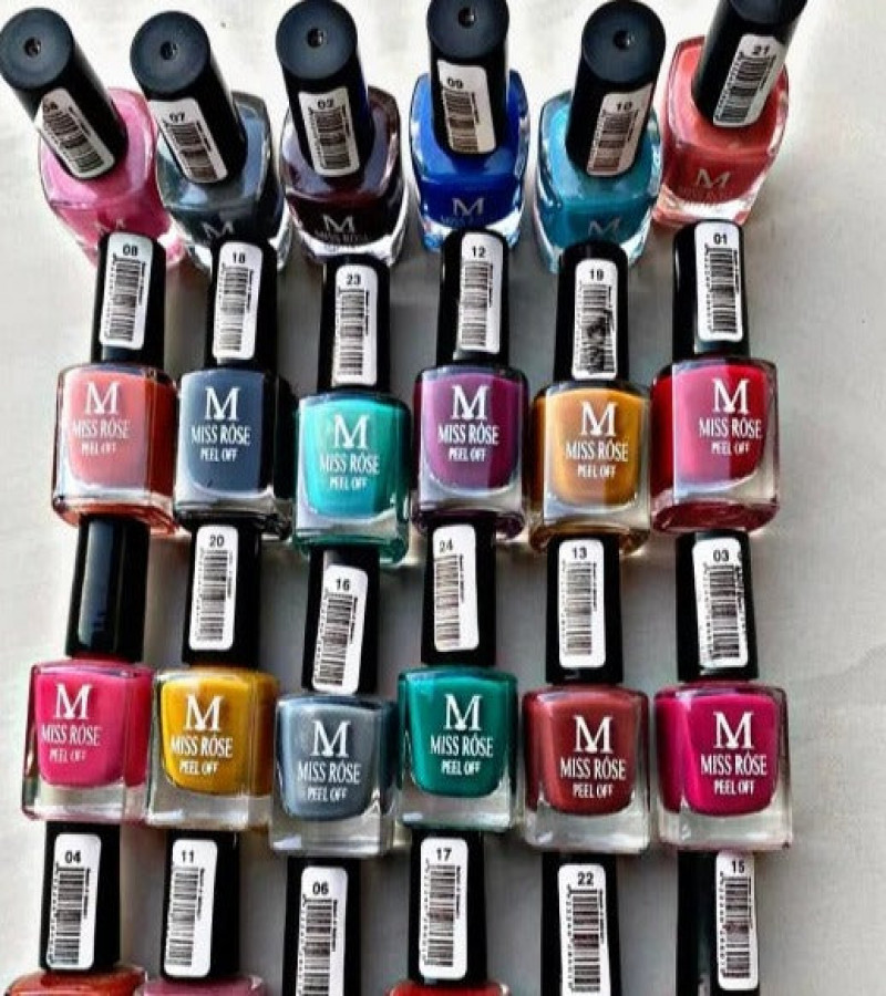 Pack of 24 peel off Nailpaints, branded quality, multicolor, 24 in1 girls nailpaint, easy to apply and remove, best gift for her