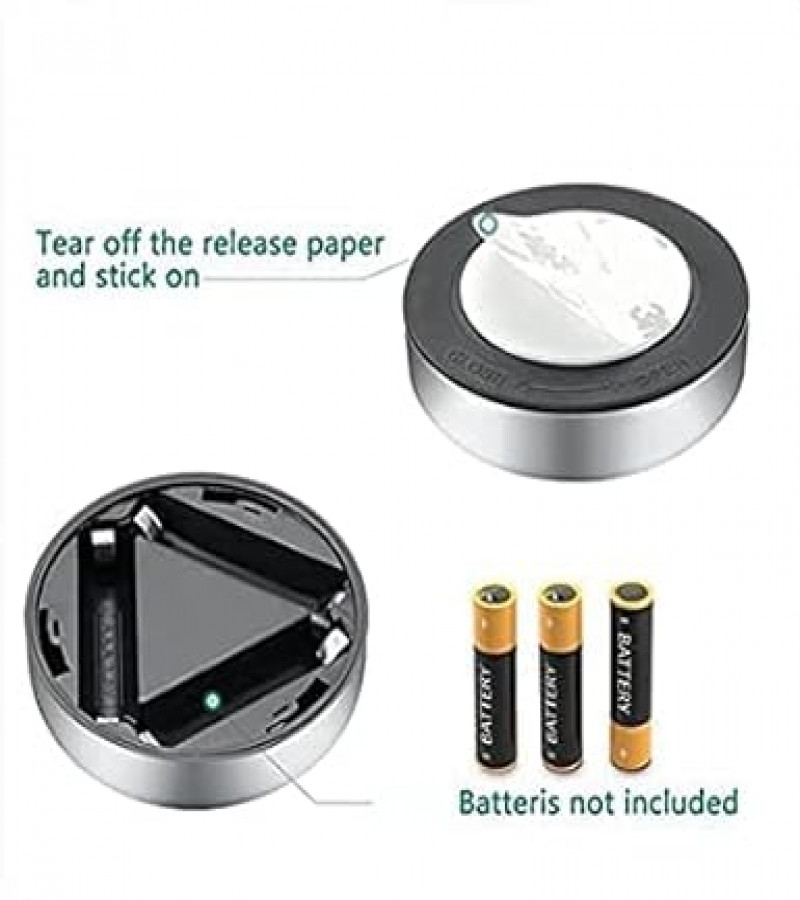 [PACK OF 3 ] Mini Wireless 3 LED Light Push Touch Lamp Kitchen Cabinet Closet Night Wall Tap Light Led tap touch light