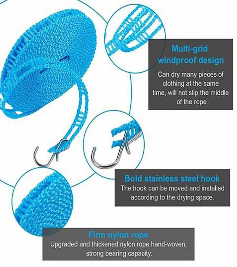 Plastic Cloth Hanging Rope Clothesline - 5 Meters