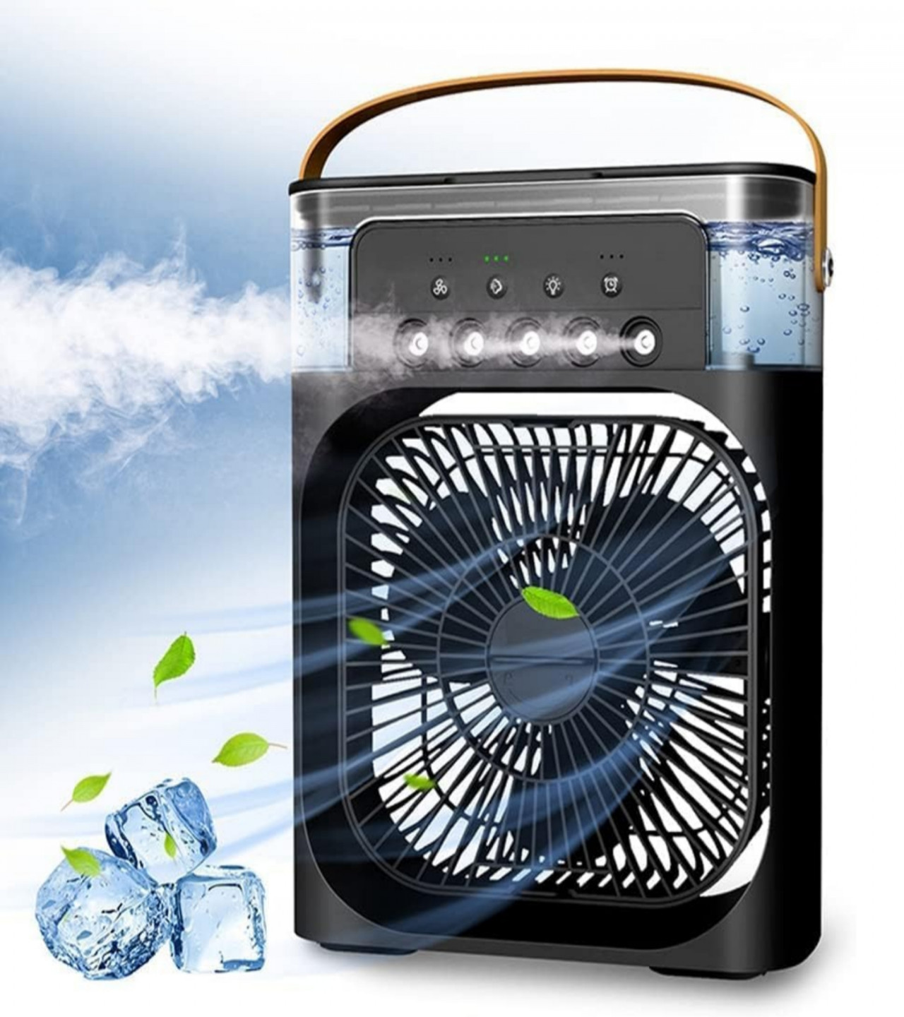 Portable 3 In 1 Fan Air Cooler with Humidifier & Night Light | Mist Fan