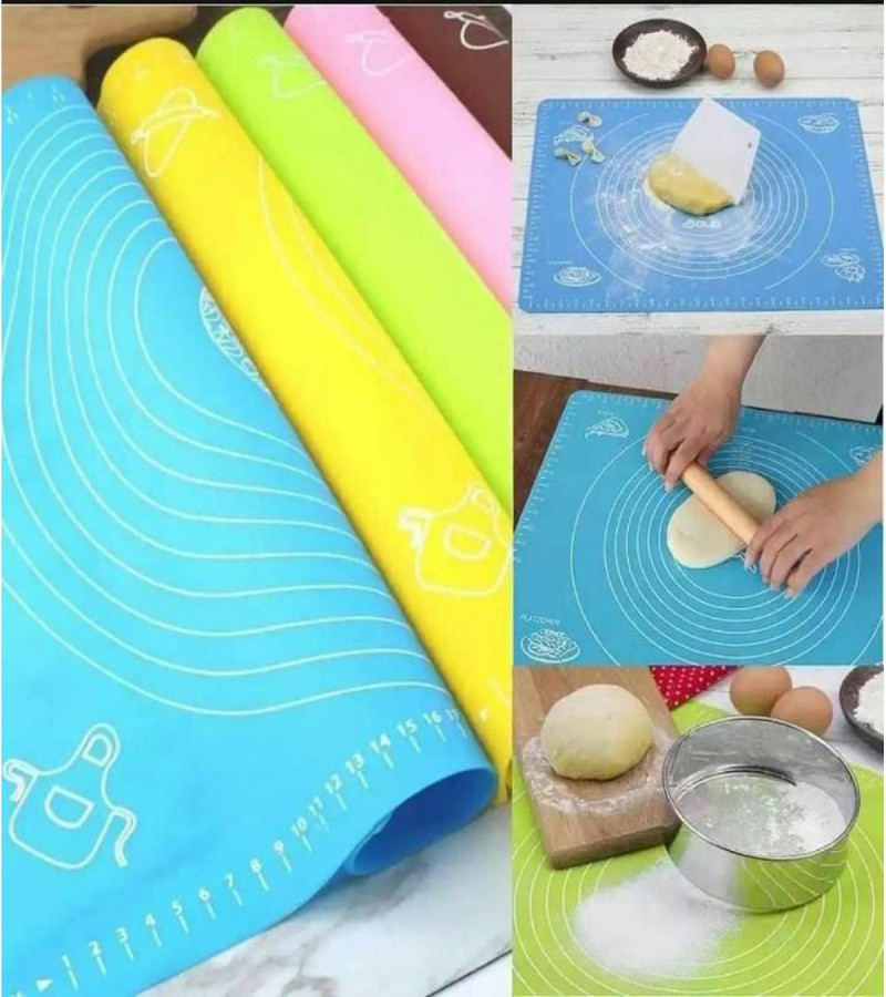 Silicon mat | silicon Baking mat sheet - mat for kitchen | silicon roti mat | Non Slip dough mat | baking mat with measurements