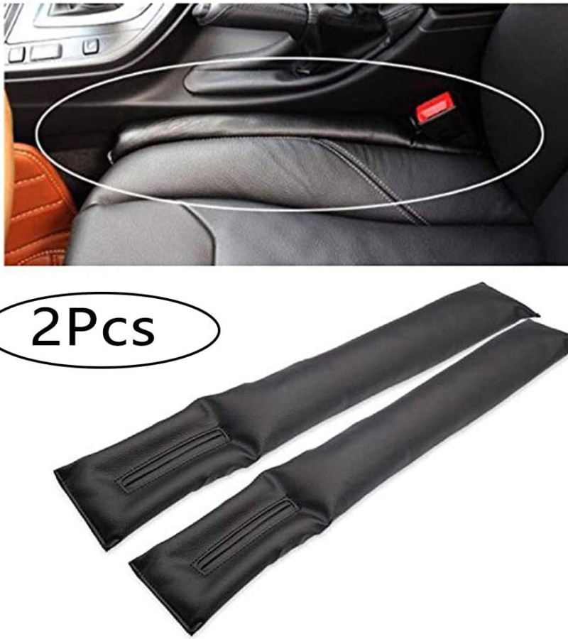 2 Pcs Car Seat Gap Pad Leak Proof Plate Plug Seat Leak Cover Black