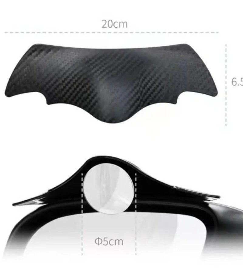 2Pcs Bat Carbon Fiber Mirror Blind Spot Mirror Rain Cover Car Rain Eyebrow Mirror