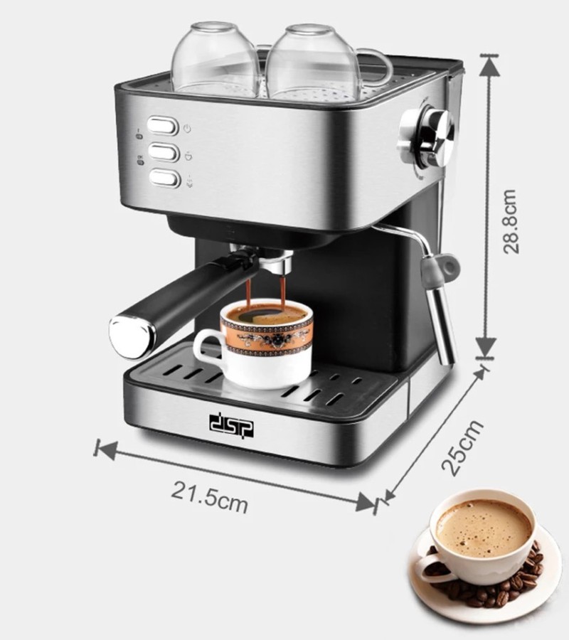 DSP Italian Type Espresso Coffee Maker Machine with Milk Frother Wand for Espresso, Cappuccino