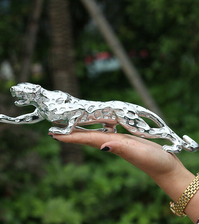 Silver Leopard Decoration Model