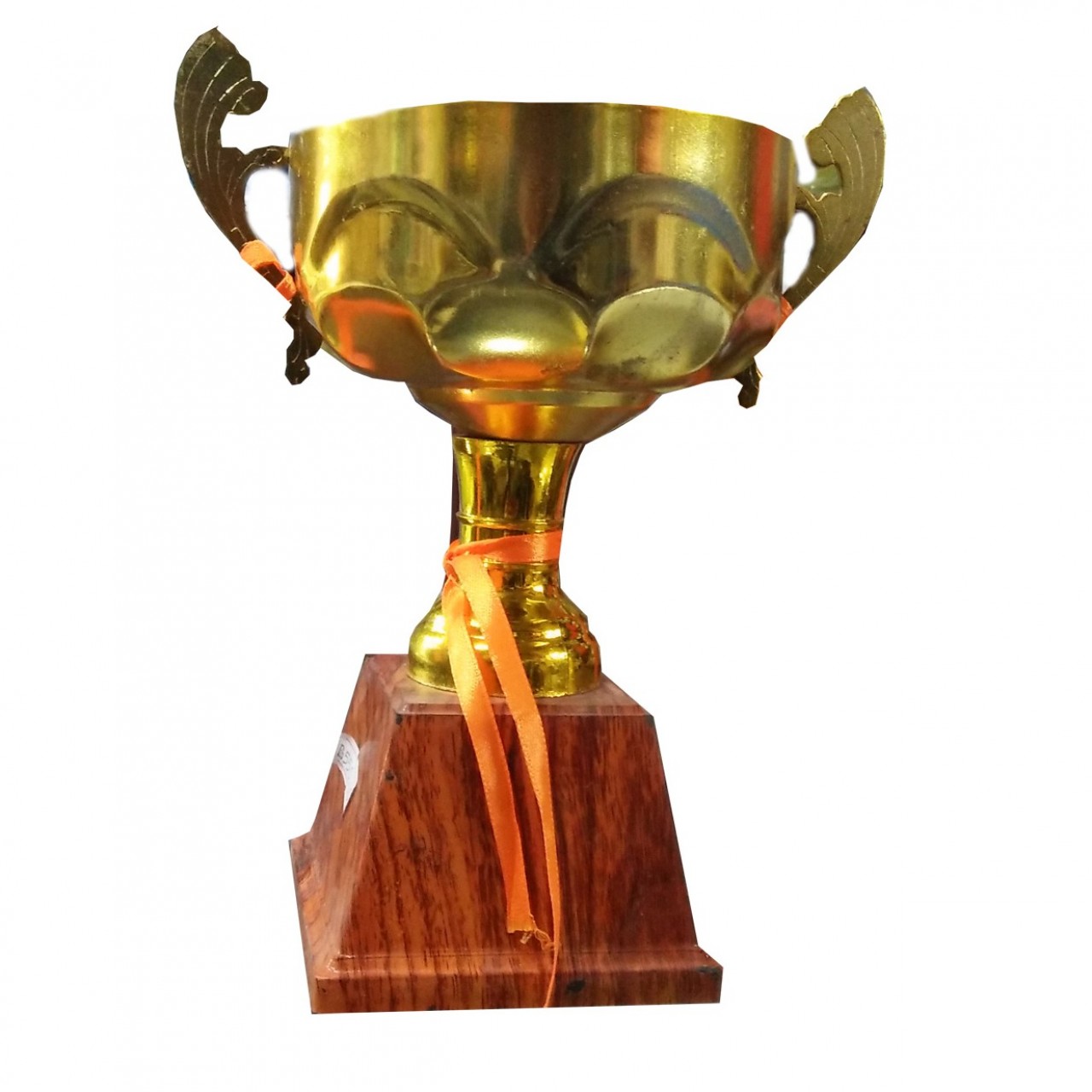 Gold Themed Trophy Cup With Wooden Base