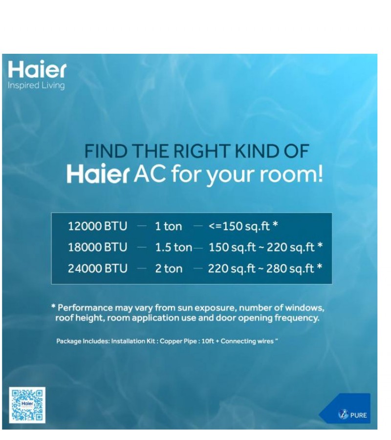 Haier 1 Ton Dc Inverter Flexis Series Ups Enabled 3d Airflow Hsu 12hfce